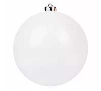 Новорічна куля Novogod'ko, пластик, 20 cм, біла, глянець (974074)