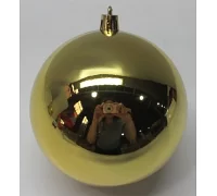 Новорічна куля Novogod'ko, пластик, 10 cм, золото, глянець (974042)