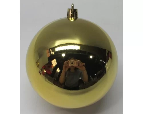 Новорічна куля Novogod'ko, пластик, 10 cм, золото, глянець (974042)