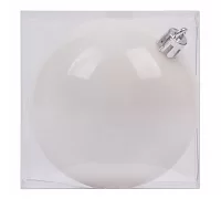 Новорічна куля Novogod'ko, пластик, 10 cм, біла, глянець (974049)