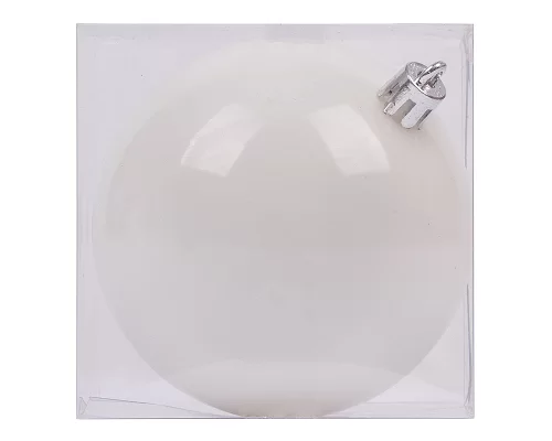 Новорічна куля Novogod'ko, пластик, 10 cм, біла, глянець (974049)