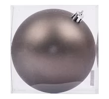 Новогодний шар Novogod'ko, пластик, 10 cм, серый графит, матовый (974051)