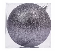 Новорічна куля Novogod'ko, пластик, 10 cм, сірий графіт, гліттер (974050)