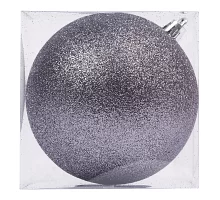Новогодний шар Novogod'ko, пластик, 10 cм, серый графит, глиттер (974050)