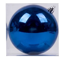 Новорічна куля Novogod'ko, пластик, 10 cм, синя, глянець (974039)