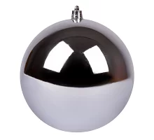 Новорічна куля Novogod'ko, пластик, 12 cм, срібло, глянець (974054)
