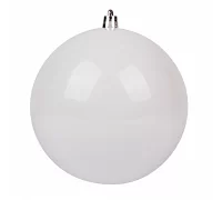 Новогодний шар Novogod'ko, пластик, 12 cм, белый, глянец (974055)