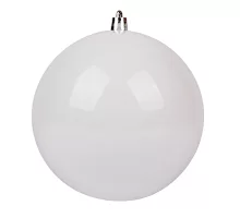 Новогодний шар Novogod'ko, пластик, 12 cм, белый, глянец (974055)