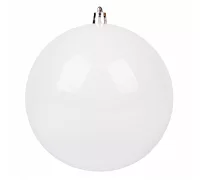 Новорічна куля Novogod'ko, пластик, 8 cм, біла, глянець (974035)