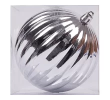 Новогодний шар Novogod'ko формовой, пластик, 10 cм, серебро, глянец (974084)