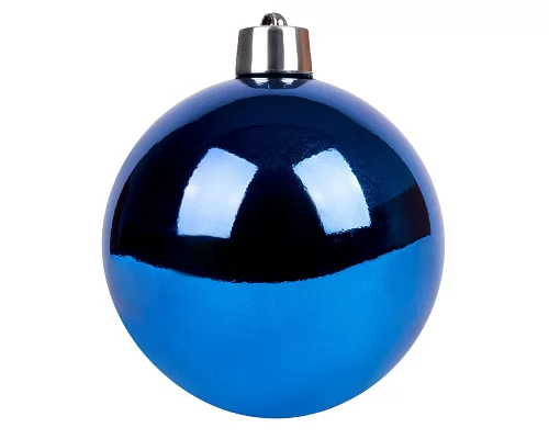 Новорічна куля Novogod'ko, пластик, 20 cм, синя, глянець (974070)
