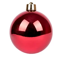 Новорічна куля Novogod'ko, пластик, 30 cм, червона, глянець (974081)