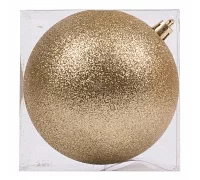 Новорічна куля Novogod'ko, пластик, 10 cм, золото, гліттер (974044)