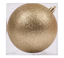 Новогодний шар Novogod'ko, пластик, 10 cм, золотой, глиттер (974044)