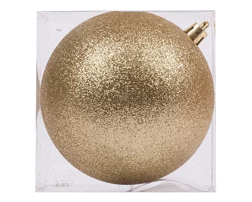 Новорічна куля Novogod'ko, пластик, 10 cм, золото, гліттер (974044)