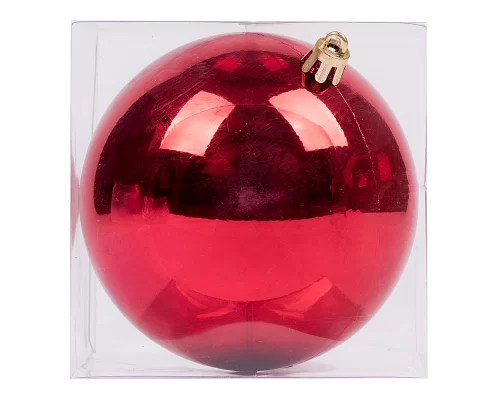 Новорічна куля Novogod'ko, пластик, 10 cм, червона, глянець (974045)