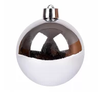 Новорічна куля Novogod'ko, пластик, 20 cм, срібло, глянець (974076)
