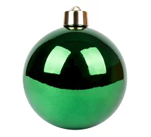 Новорічна куля Novogod'ko, пластик, 15 cм, зелена, глянець (974061)