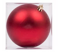 Новорічна куля Novogod'ko, пластик, 10 cм, червона, матова (974046)