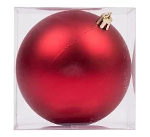 Новогодний шар Novogod'ko, пластик, 10 cм, красный, матовый (974046)