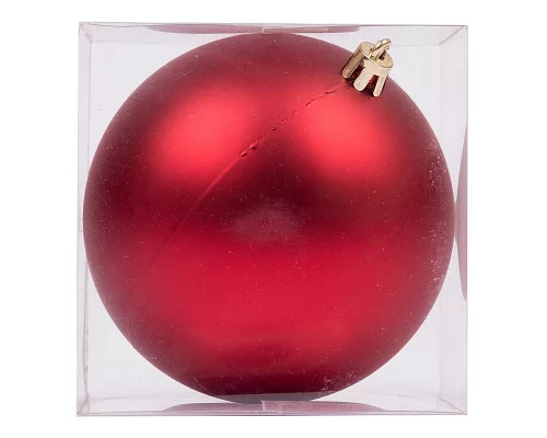 Новорічна куля Novogod'ko, пластик, 10 cм, червона, матова (974046)