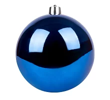 Новорічна куля Novogod'ko, пластик, 12 cм, синя, глянець (974056)