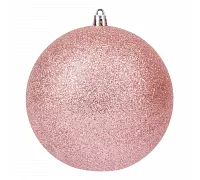 Новорічна куля Novogod'ko, пластик, 12 cм, рожеве золото, гліттер (974059)