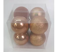 Набір новорічних куль Novogod'ko пластик 6см 8 шт/уп бронза (974410)