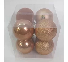 Набір новорічних куль Novogod'ko пластик 6см 8 шт/уп бронза (974410)