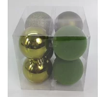 Набор новогодних шаров Novogod'ko пластик 6см 8 шт/уп оливковый (974411)