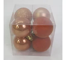 Набор новогодних шаров Novogod'ko пластик 4см 8 шт/уп бронза (974403)