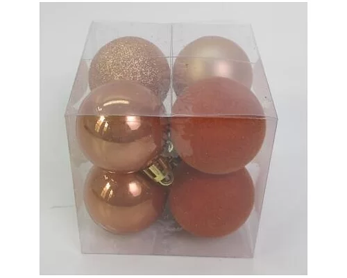 Набір новорічних куль Novogod'ko пластик 4см 8 шт/уп бронза (974403)