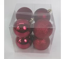 Набор новогодних шаров Novogod'ko пластик 4см 8 шт/уп красный (974399)
