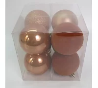 Набор новогодних шаров Novogod'ko пластик 8см 8 шт/уп бронза (974418)