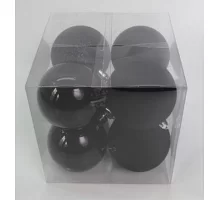 Набор новогодних шаров Novogod'ko пластик 6см 8 шт/уп черный (974408)