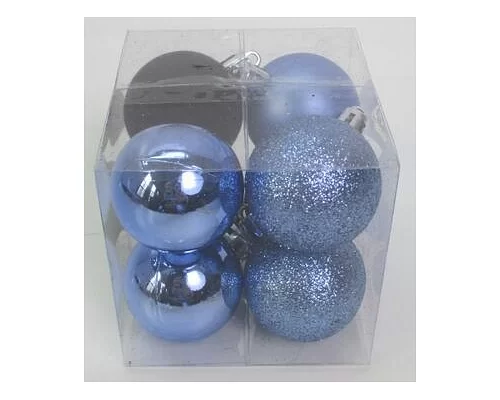 Набір новорічних куль Novogod'ko пластик 4см 8 шт/уп блакитний (974402)