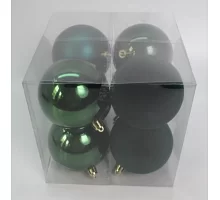 Набор новогодних шаров Novogod'ko пластик 8см 8 шт/уп зеленый (974415)