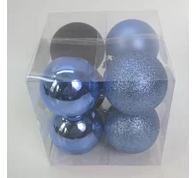 Набор новогодних шаров Novogod'ko пластик 6см 8 шт/уп голубой (974409)