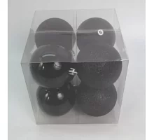 Набір новорічних куль Novogod'ko пластик 8см 8 шт/уп чорний (974416)