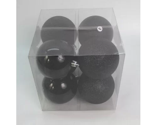 Набор новогодних шаров Novogod'ko пластик 8см 8 шт/уп черный (974416)