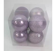Набор новогодних шаров Novogod'ko пластик 8см 8 шт/уп сиреневый (974419)