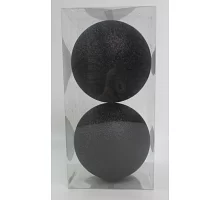 Набір новорічних куль Novogod'ko 12см 2 шт/уп чорний гліттер (974432)