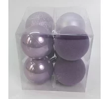 Набор новогодних шаров Novogod'ko пластик 6см 8 шт/уп сиреневый (974412)