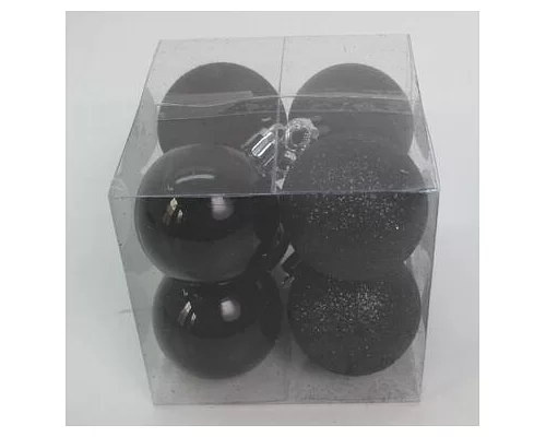Набір новорічних куль Novogod'ko пластик 4см 8 шт/уп чорний (974401)