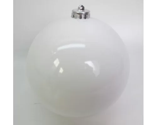 Новорічна куля Novogod'ko пластик 15cм біла глянець (974065)
