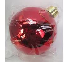 Новогодний шар Novogod'ko пластик 20cм XXL уличный красный глянец (974075)