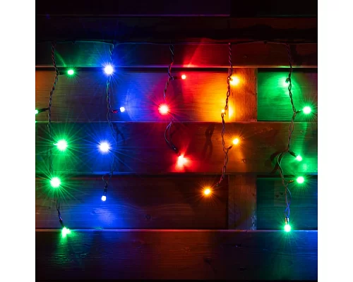 Электрогирлянда уличная бахрома 150 LED влагозащищенная многоцветная 5,5 м Novogod'ko (801194)