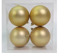 Набір новорічних куль Novogod'ko пластик 8см 4 шт/уп золото матове (974524)