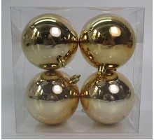 Набір новорічних куль Novogod'ko пластик 8см 4 шт/уп золото глянець (974523)