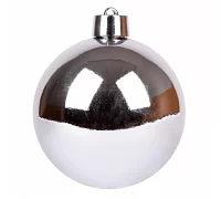 Новорічна куля Novogod'ko пластик 30 cм срібло глянець (974082)